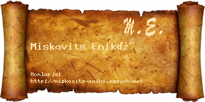 Miskovits Enikő névjegykártya